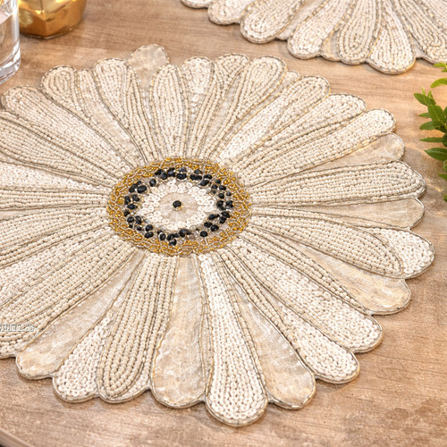Beaded placemat round - round, |