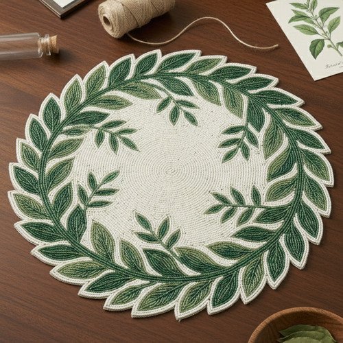 Set of2 elegant green laurel - set,