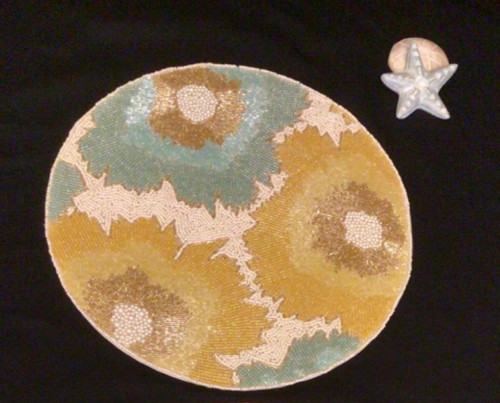 Tahari beaded placemat flowers - beaded,
