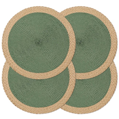 Round placemats set woven - of, 4