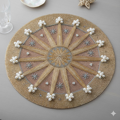 Set of2luxury beaded - beaded, placemat