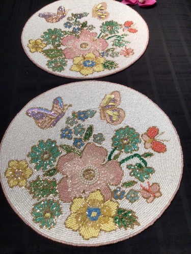 Edens wood beaded placemats - placemats, 2