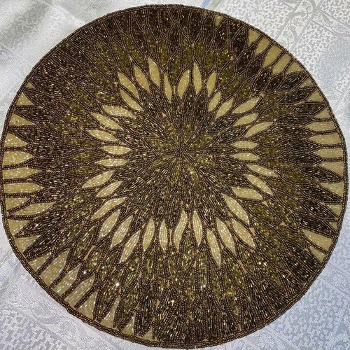 Tone gold glass beaded - of,