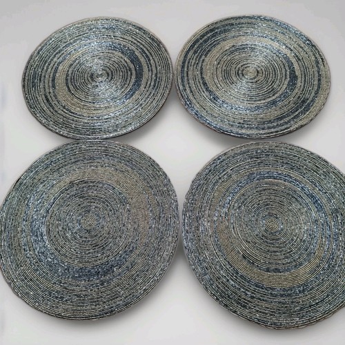 Set blue grey silver - grey/silver, glass