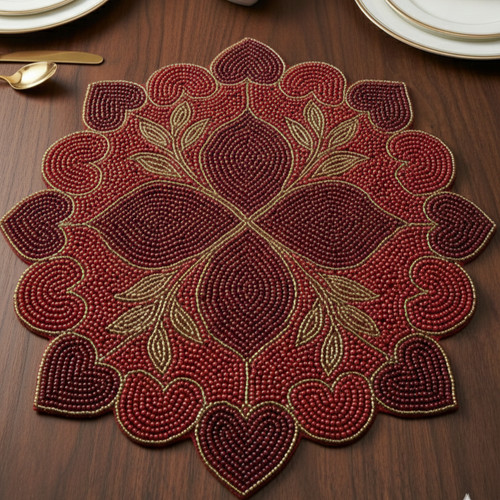 Set 2luxury red beaded - of,