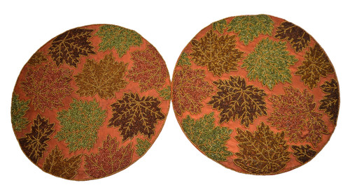 Beaded autumn leaves placemats - beaded,