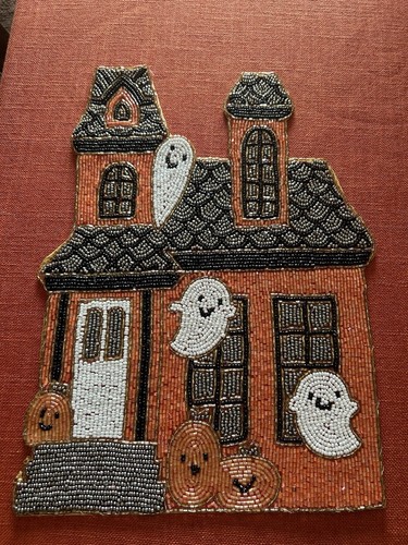 Haunted house beaded - haunted, placemat