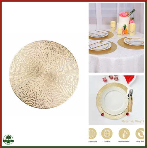 Inch round gold placemats - 15,