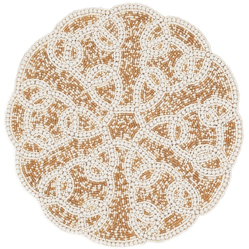 Round gold ivory table - round,