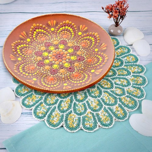 Inch round beads placemats - inch,