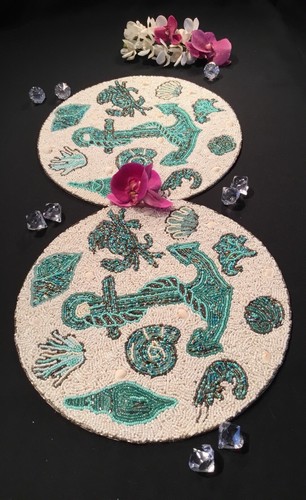 Coastal beaded placemats pc - placemats, 2