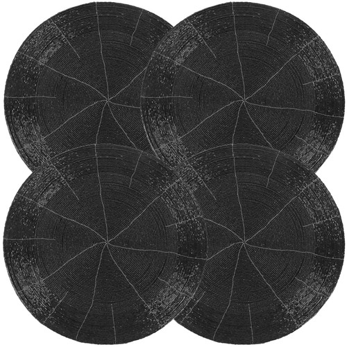 Beaded round placemats set - round,