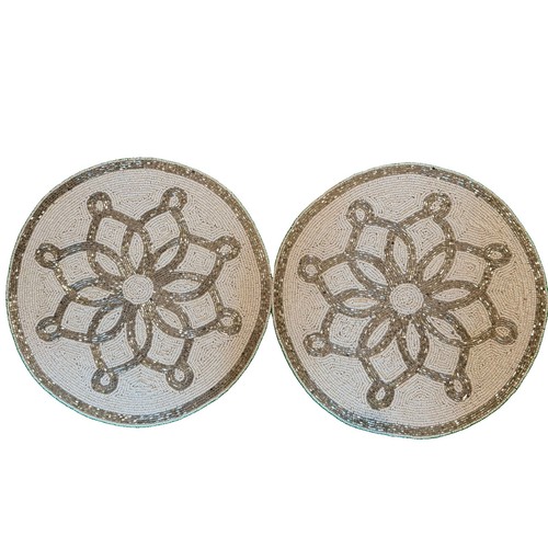 Beaded round placemats - beaded, set