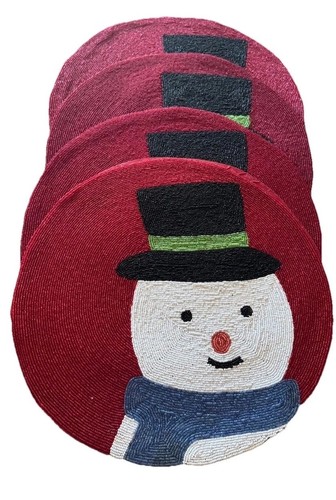 Placemats beaded snowman - placemats,