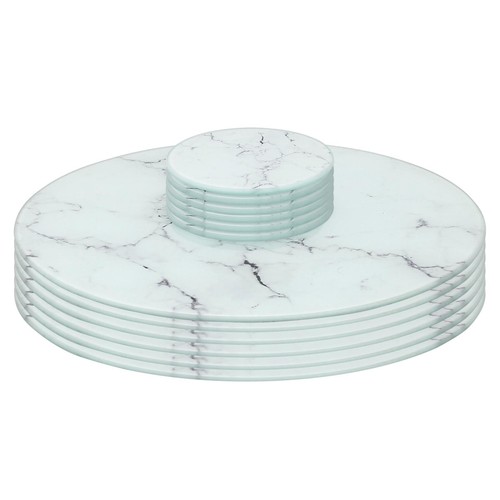12pc round glass placemats - placemats, &