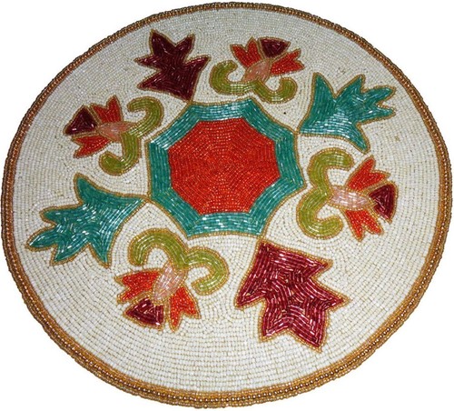 Glass beads beaded placemat