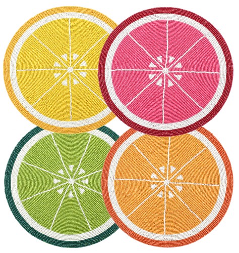 Beaded charger placemats set - beaded,