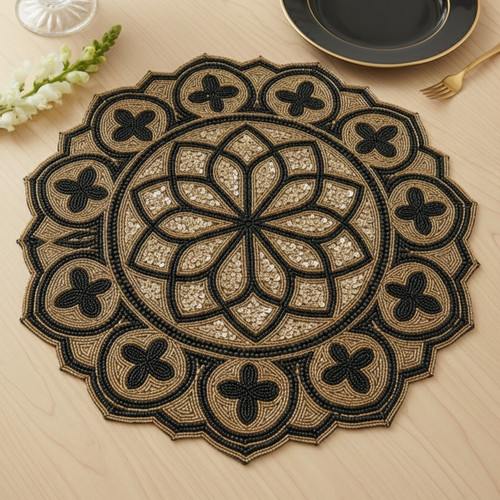 Set of2luxury beaded placemat - set,
