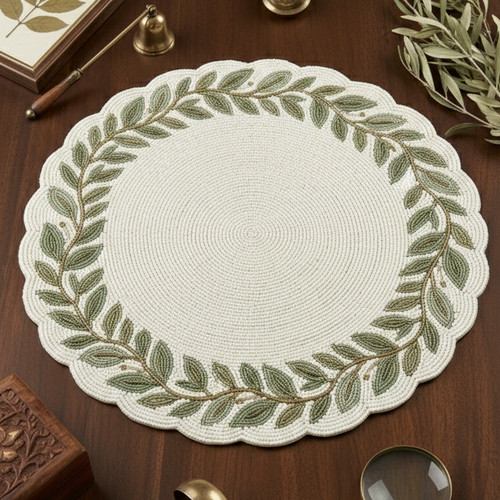 Set of2 elegant beaded laurel - of2,