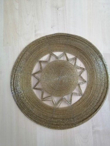 Beaded round table - beaded,