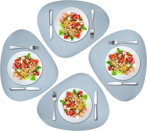 Blue table mats round - table,