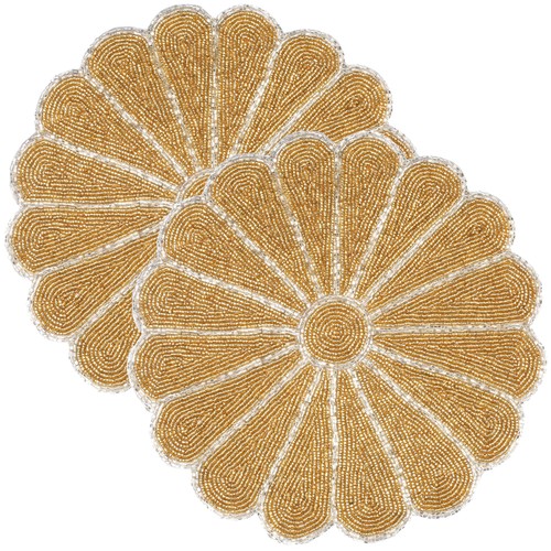 Beaded scallop placemats - beaded,
