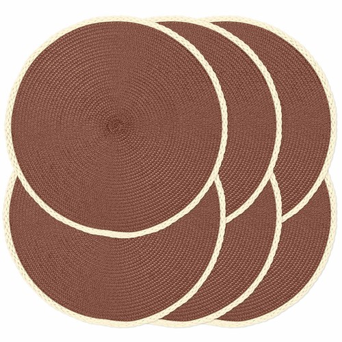 Pcs round placemats - 6, woven