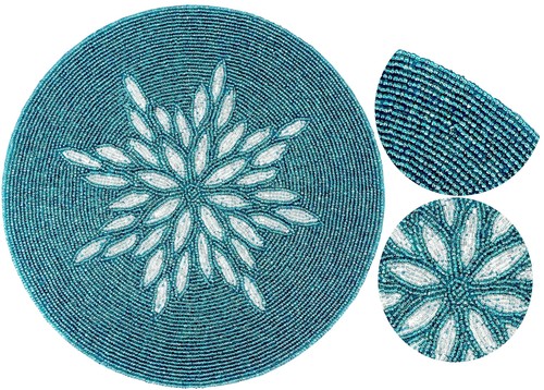 Beaded table mat - , coffee