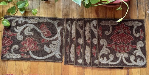 Glass bead square placemats - 6,