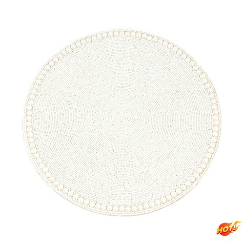 Glass beaded placemat - glass, placemat,