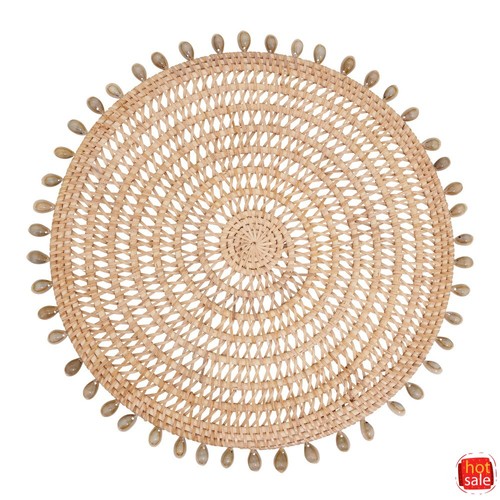 Rattan shell beaded - &, round