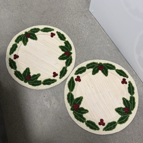 Vtg leaf beaded christmas - 2,