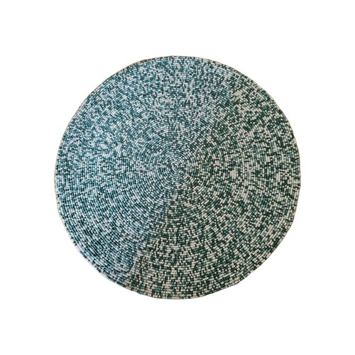 Seed beaded placemats teal - placemats,