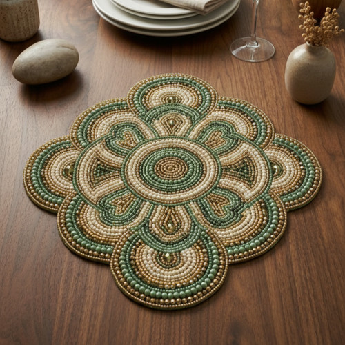 Set 2elegant beaded floral - set,